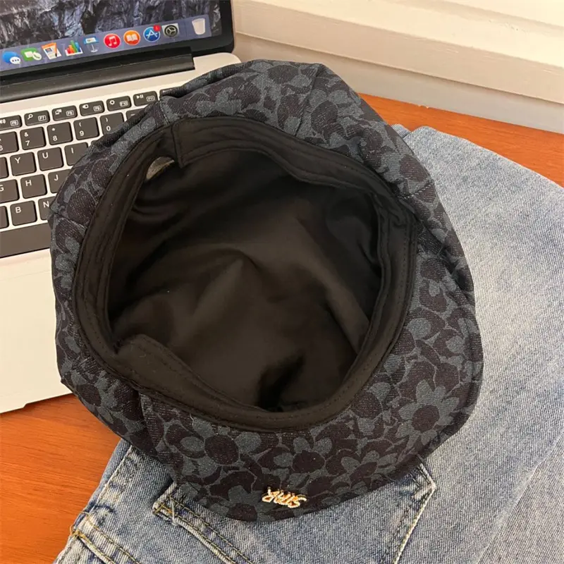 Black Jacquard Face-Slimming Cycling Cap for Women — feature 15