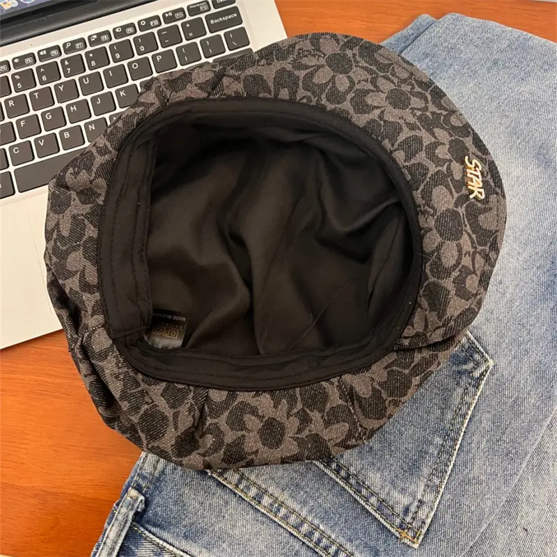Black Jacquard Face-Slimming Cycling Cap for Women — feature 21
