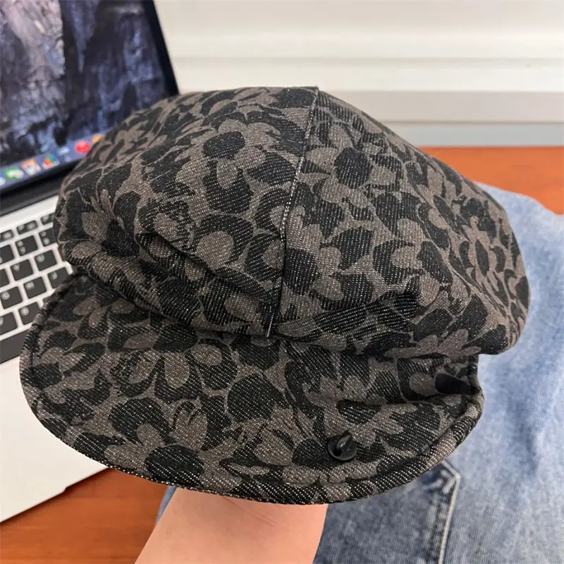 Black Jacquard Face-Slimming Cycling Cap for Women — feature 22