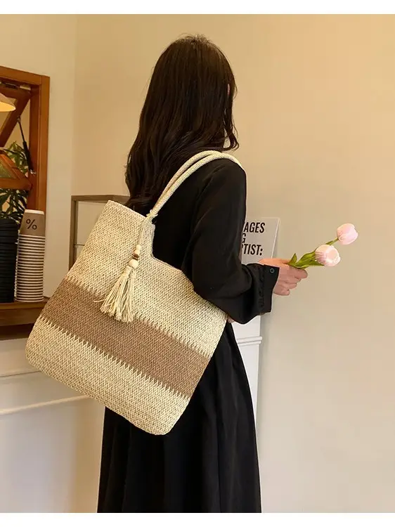 Women's Cross-Border Woven Straw Tote Bag Large Capacity 2025 - Image 6