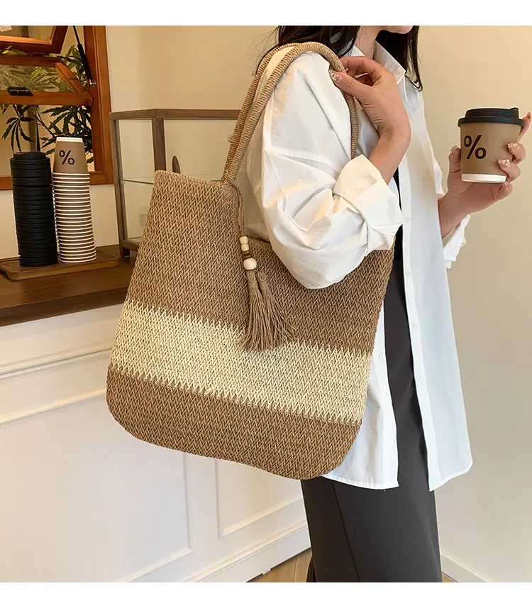 Women's Cross-Border Woven Straw Tote Bag Large Capacity 2025 — feature 1