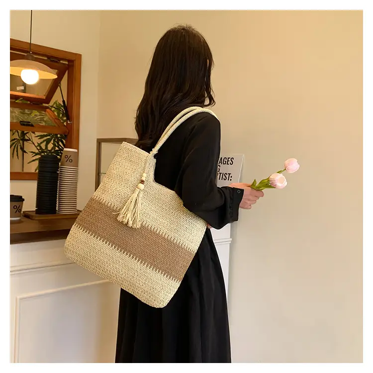 Women's Cross-Border Woven Straw Tote Bag Large Capacity 2025 — feature 17