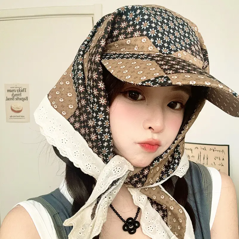 Leopard Print Strap Triangle Scarf Women's Sunshade Cap - Image 4