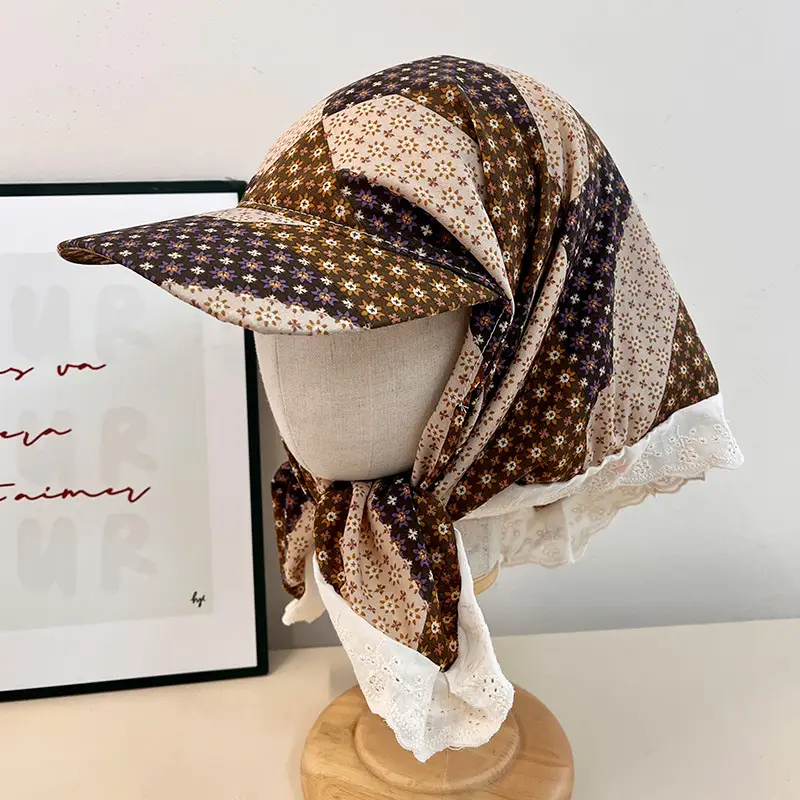 Leopard Print Strap Triangle Scarf Women's Sunshade Cap - Image 6