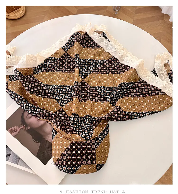 Leopard Print Strap Triangle Scarf Women's Sunshade Cap — feature 8