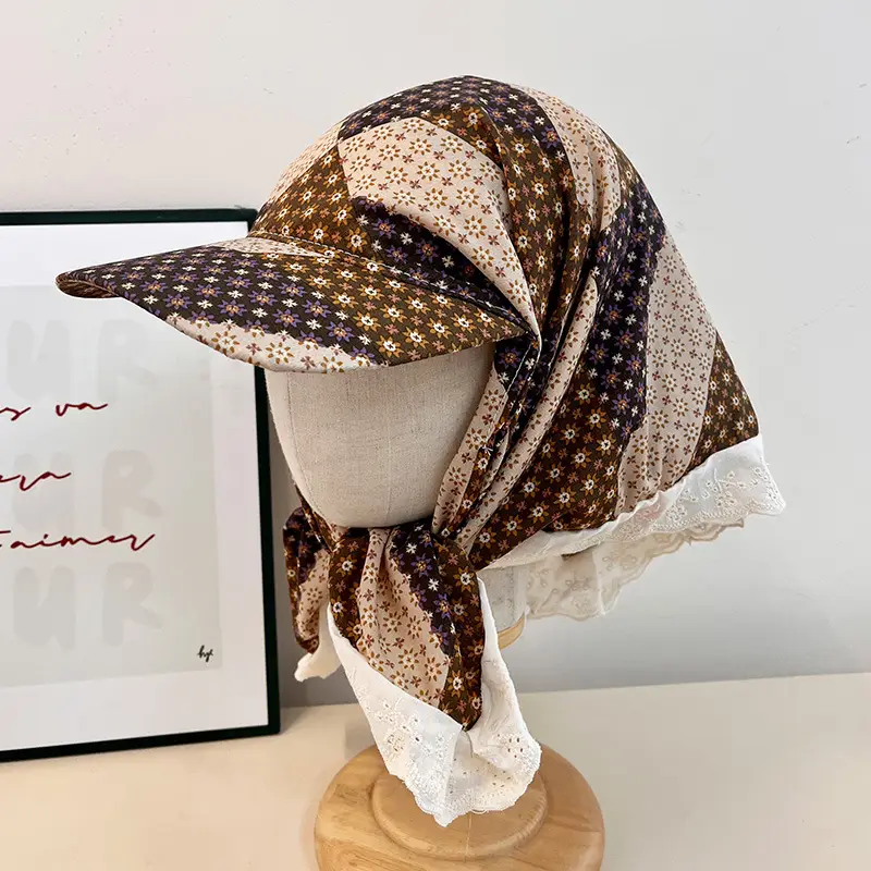 Leopard Print Strap Triangle Scarf Women's Sunshade Cap - Image 3