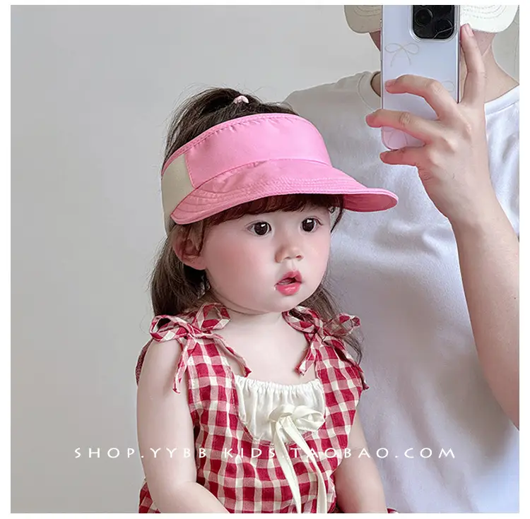 Pink Sun Hat for Kids Girls Open Top UV Protection — feature 1