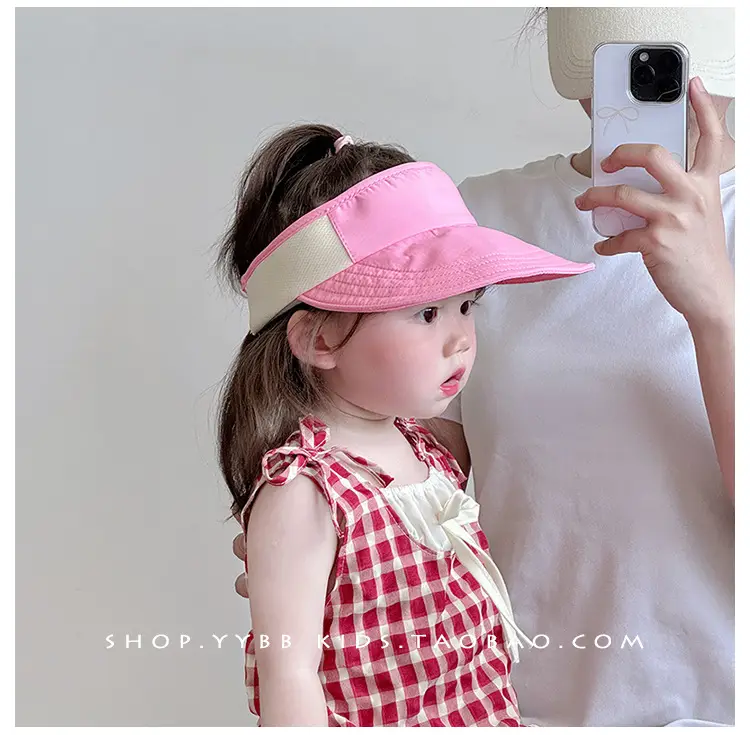 Pink Sun Hat for Kids Girls Open Top UV Protection — feature 2