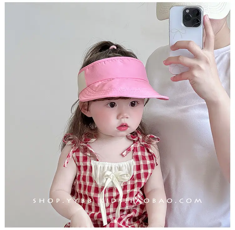 Pink Sun Hat for Kids Girls Open Top UV Protection — feature 3