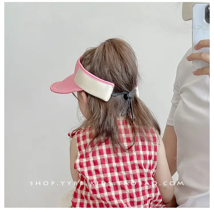 Pink Sun Hat for Kids Girls Open Top UV Protection — feature 4