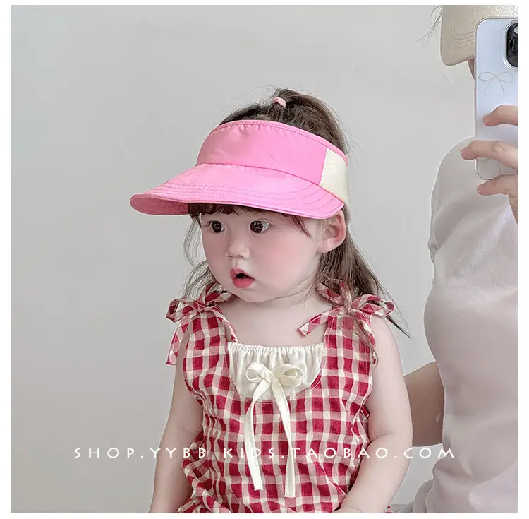 Pink Sun Hat for Kids Girls Open Top UV Protection — feature 5