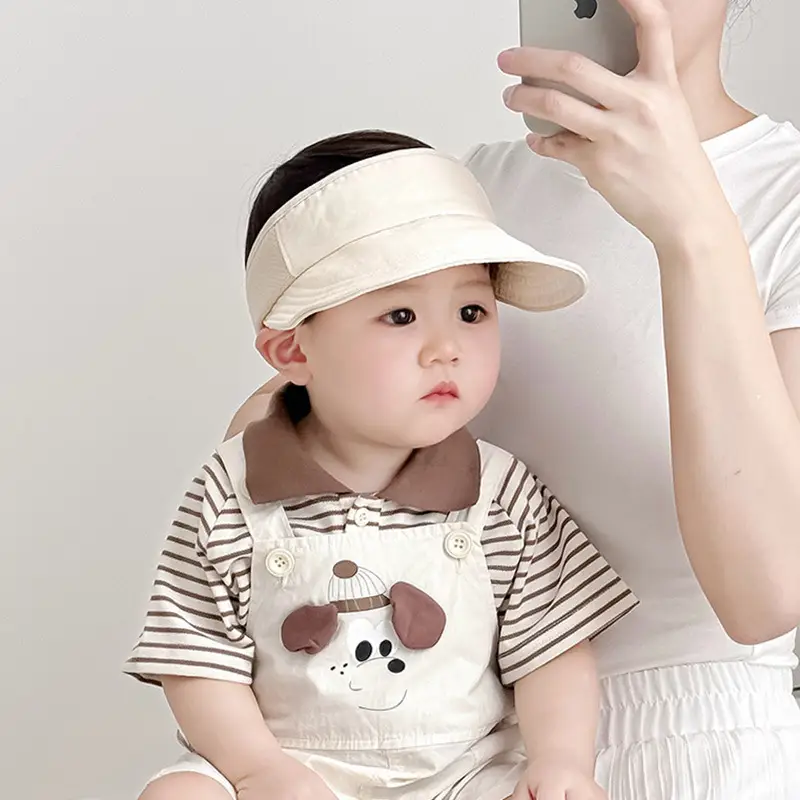 Pink Sun Hat for Kids Girls Open Top UV Protection - Image 2