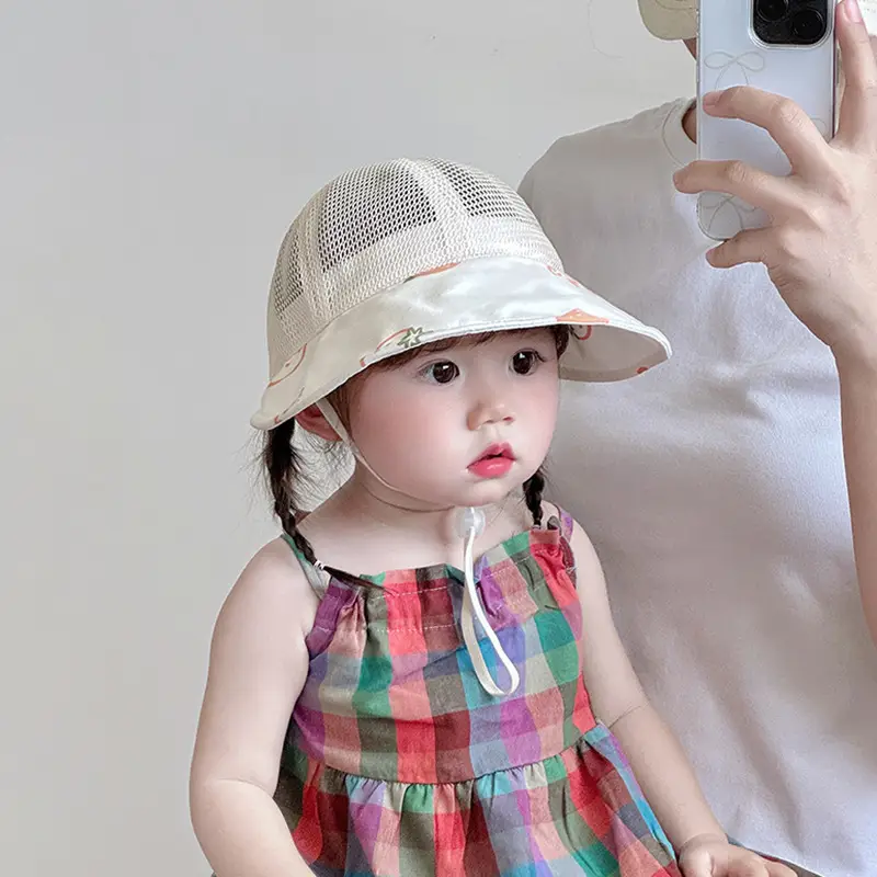 Baby Pink Mesh Sun Hat for Boys Girls Summer - Image 5