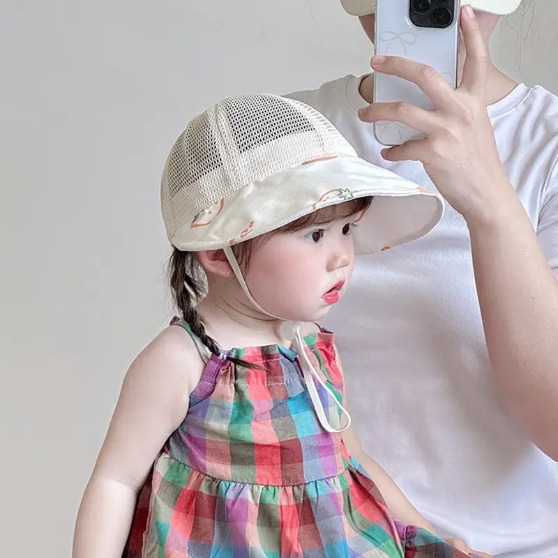 Baby Pink Mesh Sun Hat for Boys Girls Summer - Image 6