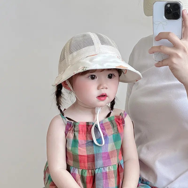 Baby Pink Mesh Sun Hat for Boys Girls Summer - Image 7