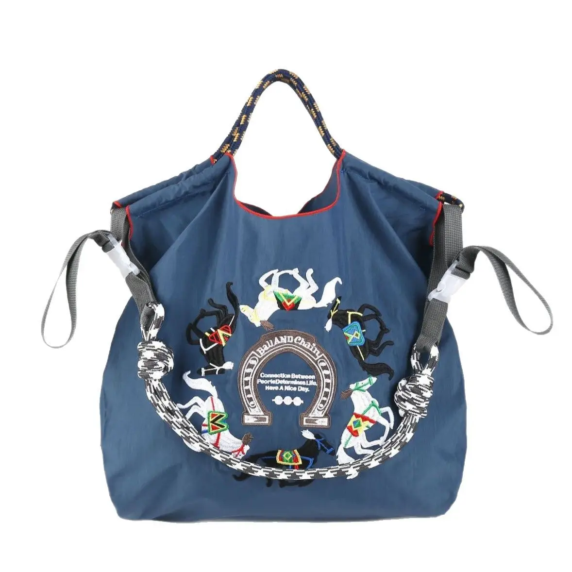 Japanese Style Embroidered Canvas Shoulder Bag Large Capacity Women - Image 30