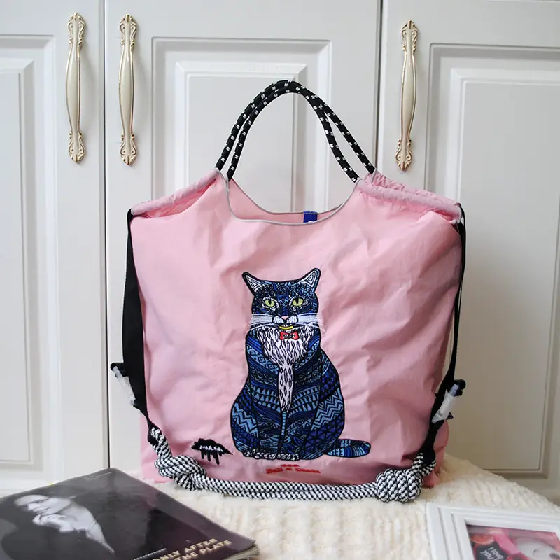 Japanese Style Embroidered Canvas Shoulder Bag Large Capacity Women - Image 10