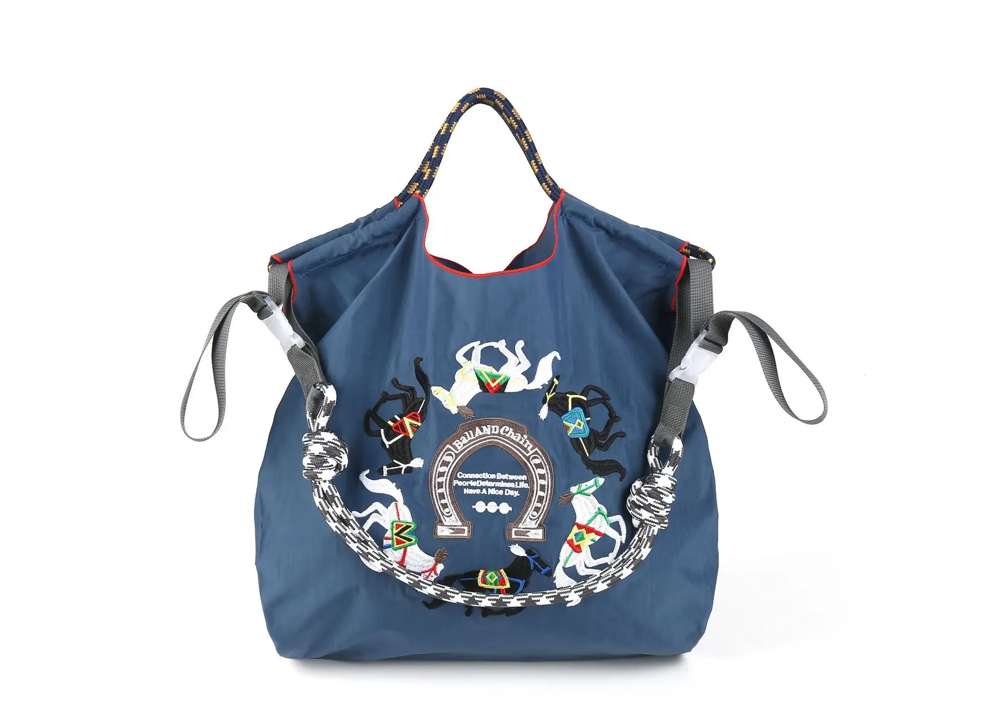 Japanese Style Embroidered Canvas Shoulder Bag Large Capacity Women - Image 2