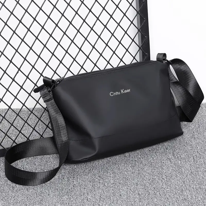 Men's Black Waterproof Shoulder Bag with Crossbody Strap - Image 4