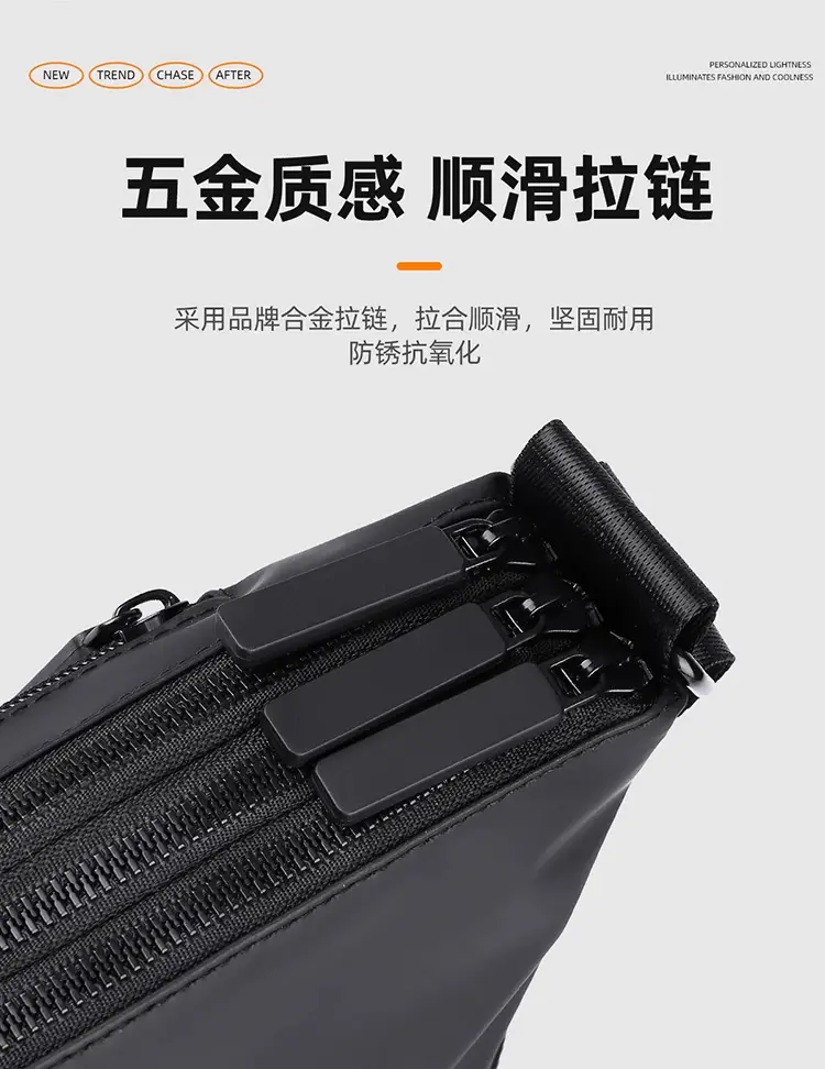 Men's Black Waterproof Shoulder Bag with Crossbody Strap — feature 12