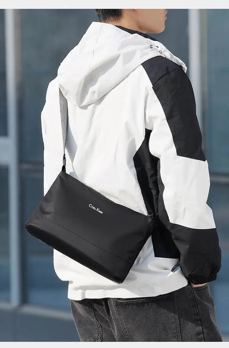 Men's Black Waterproof Shoulder Bag with Crossbody Strap — feature 17