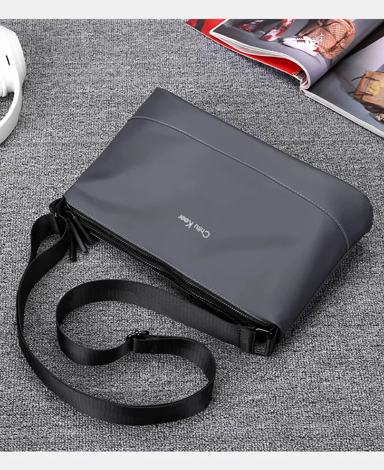 Men's Black Waterproof Shoulder Bag with Crossbody Strap — feature 19