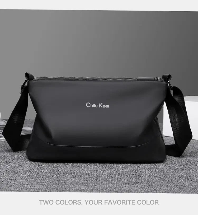 Men's Black Waterproof Shoulder Bag with Crossbody Strap — feature 21
