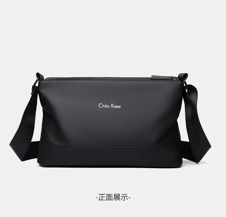 Men's Black Waterproof Shoulder Bag with Crossbody Strap — feature 22