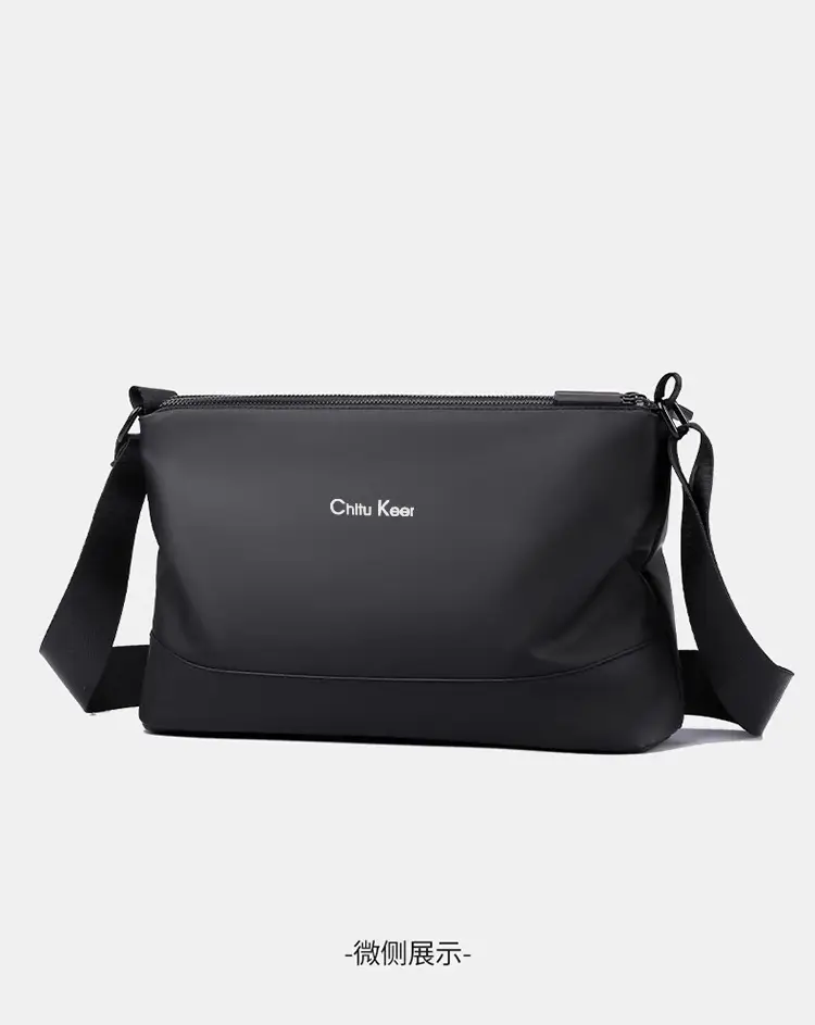 Men's Black Waterproof Shoulder Bag with Crossbody Strap — feature 23
