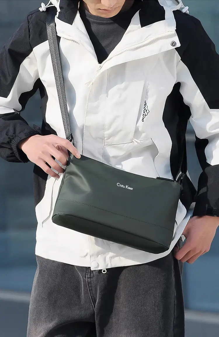 Men's Black Waterproof Shoulder Bag with Crossbody Strap — feature 4