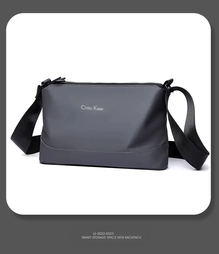 Men's Black Waterproof Shoulder Bag with Crossbody Strap — feature 48