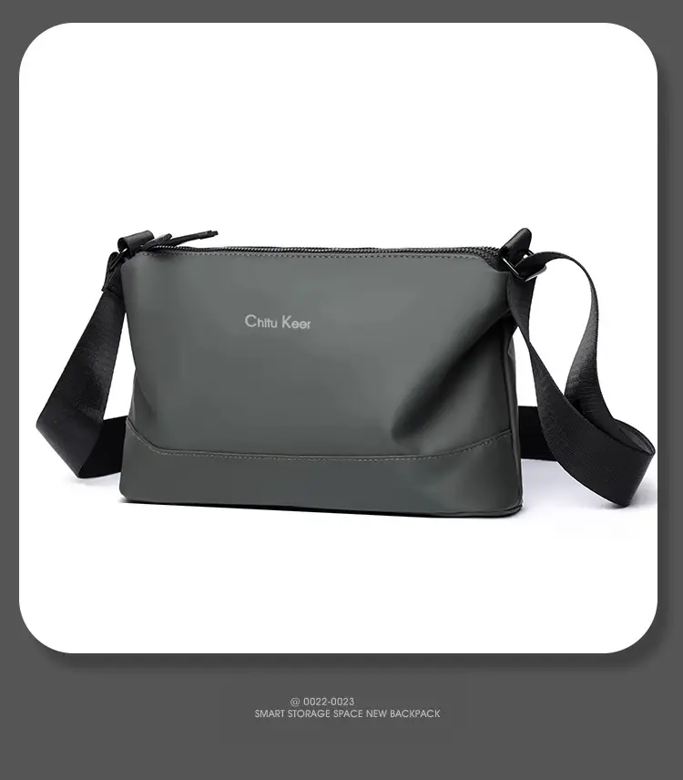 Men's Black Waterproof Shoulder Bag with Crossbody Strap — feature 49