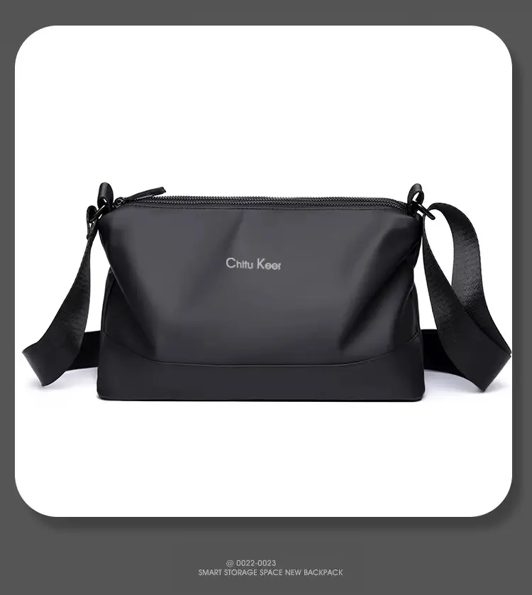 Men's Black Waterproof Shoulder Bag with Crossbody Strap — feature 50