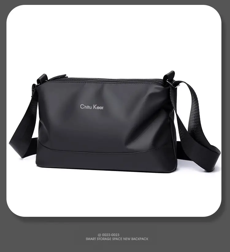 Men's Black Waterproof Shoulder Bag with Crossbody Strap — feature 51