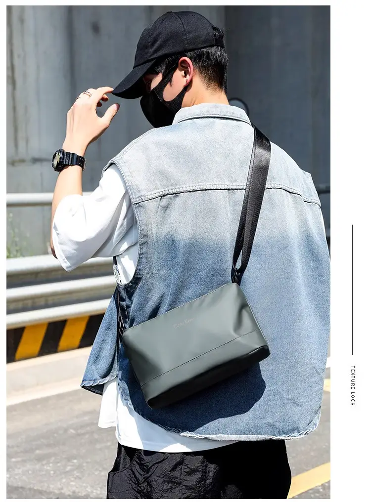 Men's Black Waterproof Shoulder Bag with Crossbody Strap — feature 58