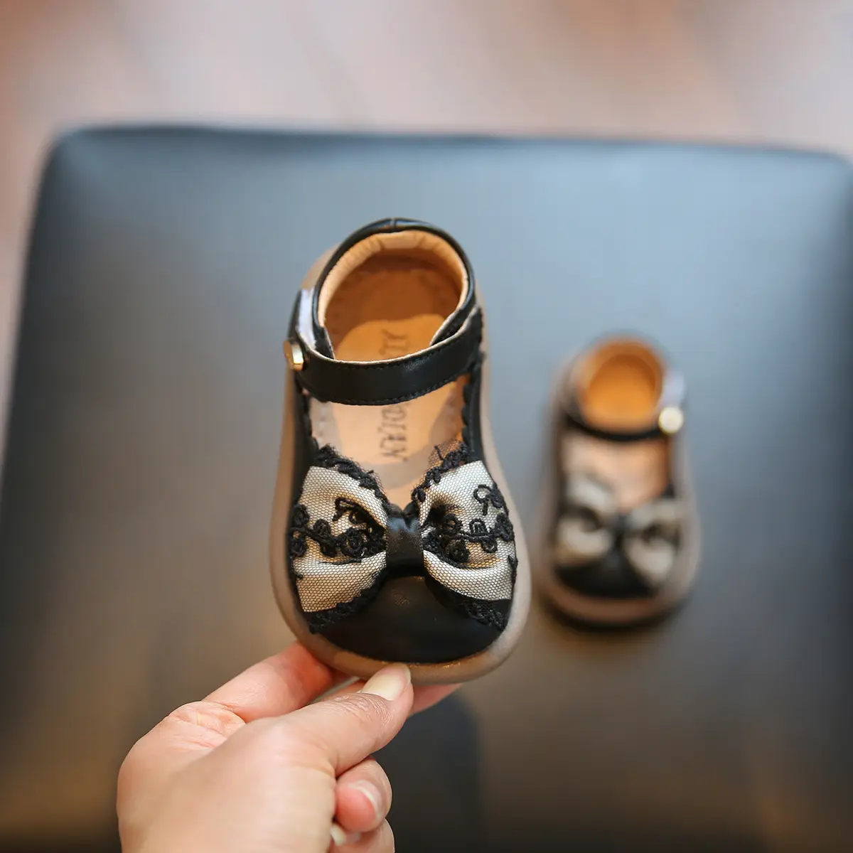 Baby Girl Bow Shoes Spring Autumn 1-2-3Yrs Soft Bottom