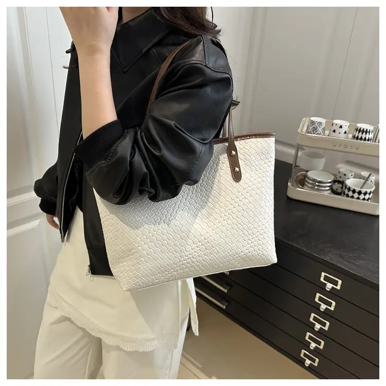 European & American Woven Textured Shoulder Bag Large Capacity — feature 12
