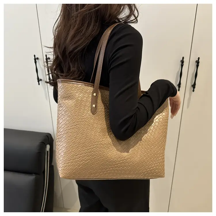 European & American Woven Textured Shoulder Bag Large Capacity — feature 15