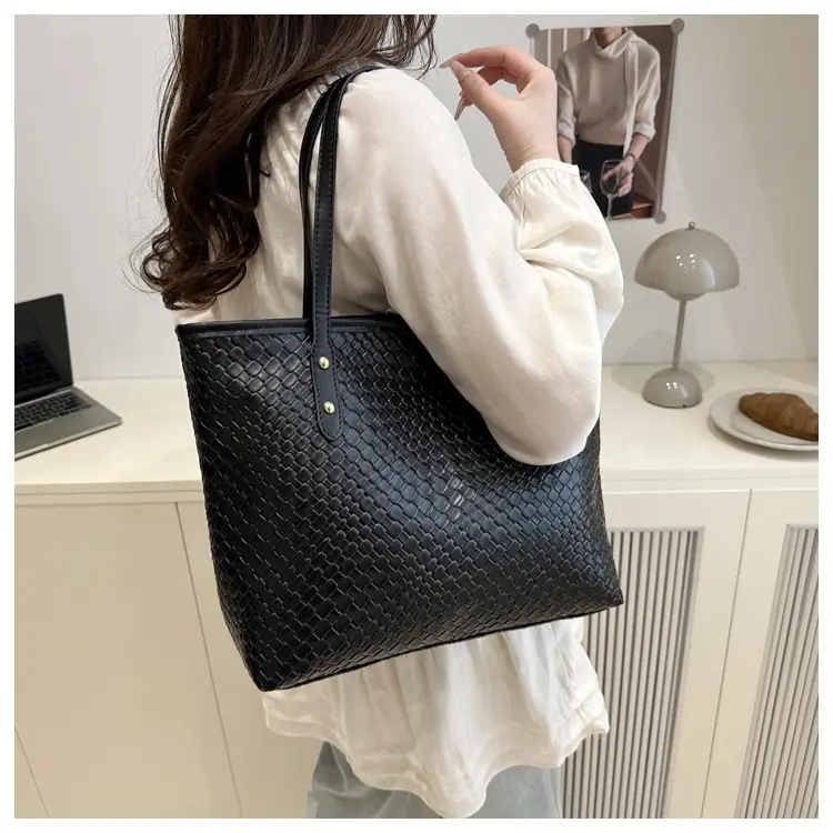European & American Woven Textured Shoulder Bag Large Capacity — feature 18