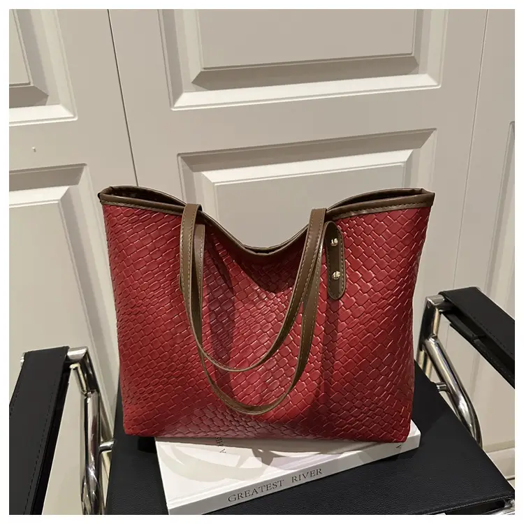 European & American Woven Textured Shoulder Bag Large Capacity — feature 21