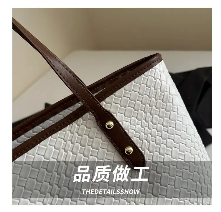 European & American Woven Textured Shoulder Bag Large Capacity — feature 5