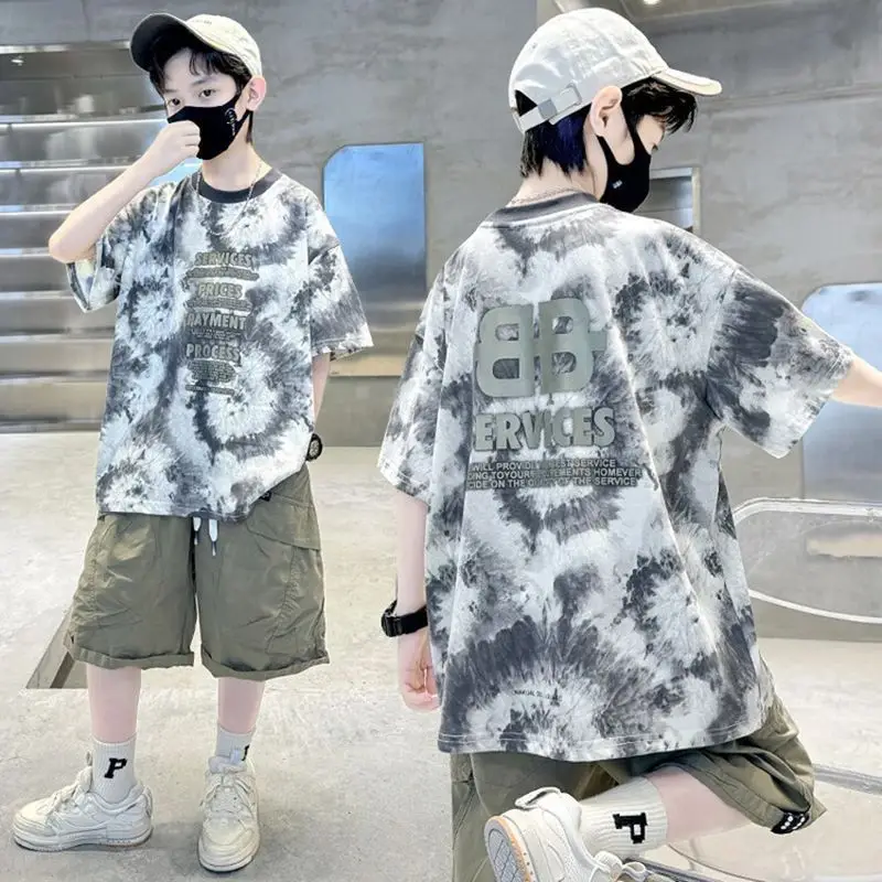 Boys Tie-Dye Cotton Shorts Summer Wear - Image 4