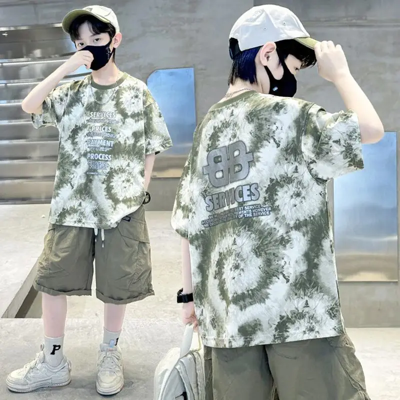 Boys Tie-Dye Cotton Shorts Summer Wear - Image 5