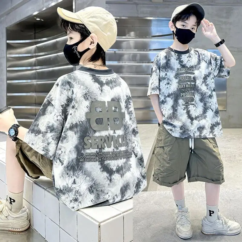 Boys Tie-Dye Cotton Shorts Summer Wear - Image 6