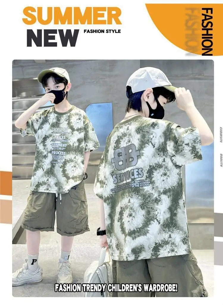 Boys Tie-Dye Cotton Shorts Summer Wear — feature 2