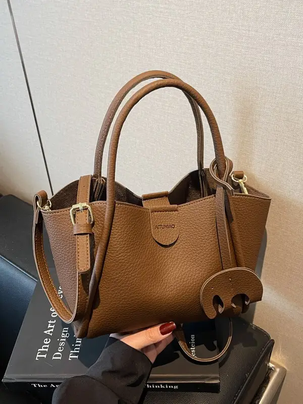 Women Crossbody Bag Tan Leather 2025 New Fashion - Image 8