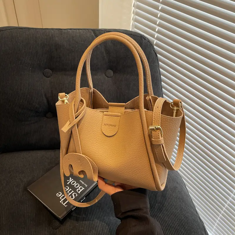Women Crossbody Bag Tan Leather 2025 New Fashion - Image 3