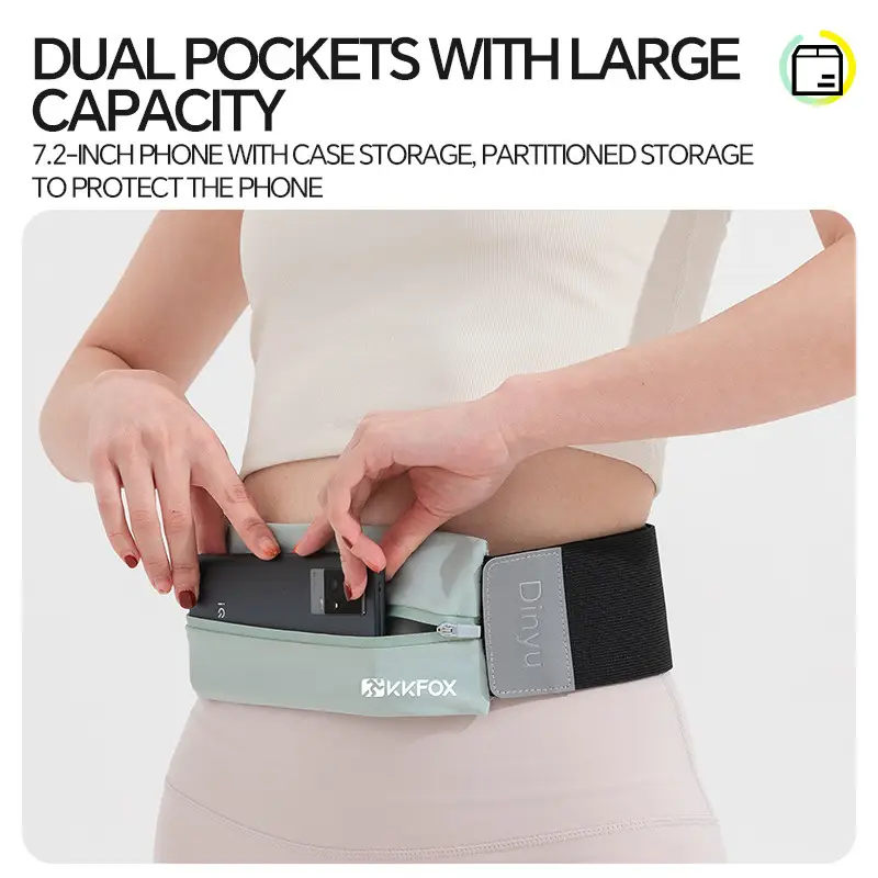Black Running Waist Bag for Men Women Mobile Storage Belt - Image 7