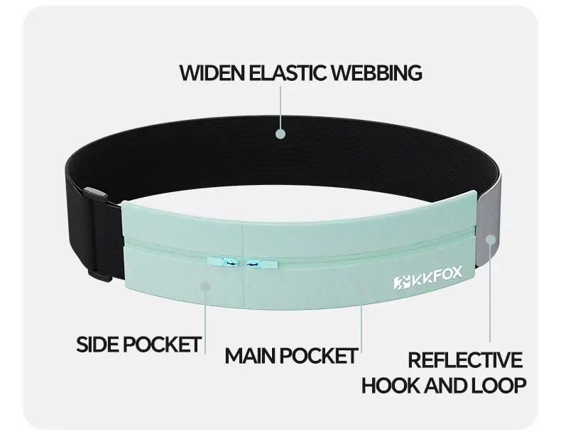 Black Running Waist Bag for Men Women Mobile Storage Belt — feature 10