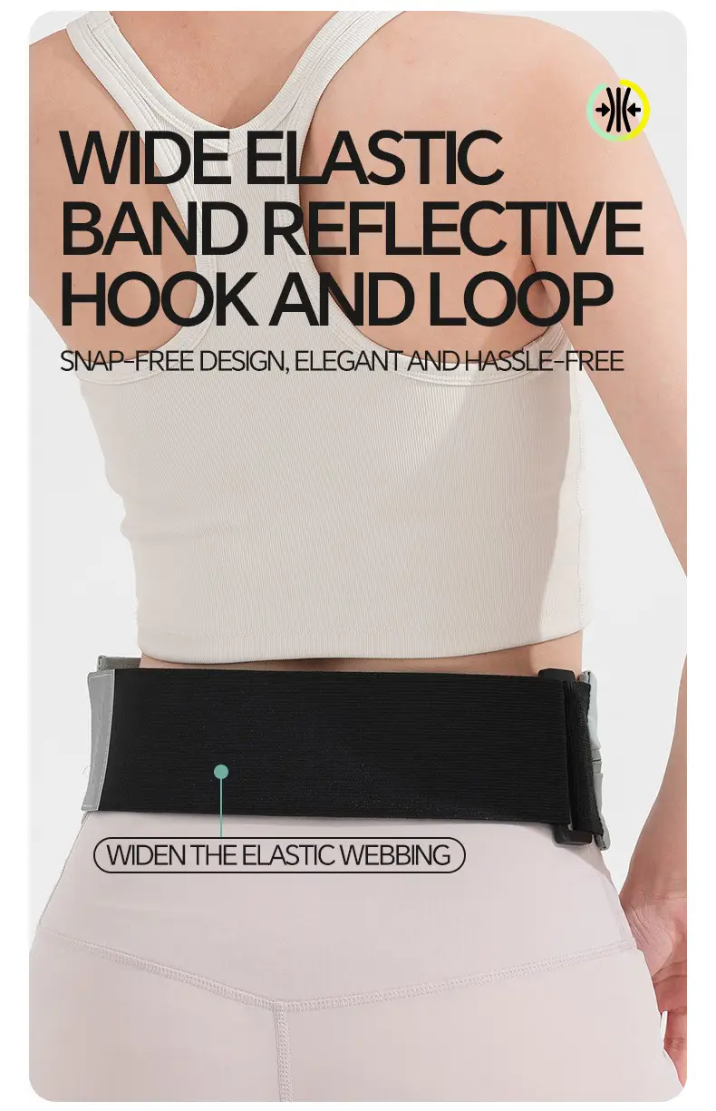 Black Running Waist Bag for Men Women Mobile Storage Belt — feature 11